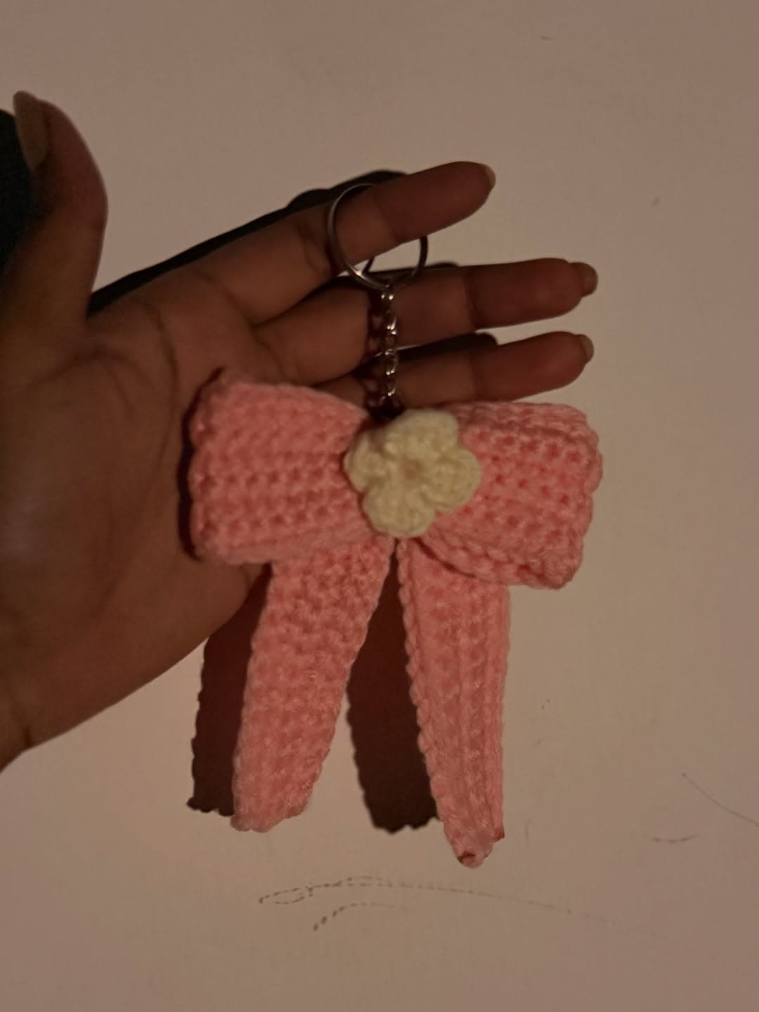 Pink Bow Keychain