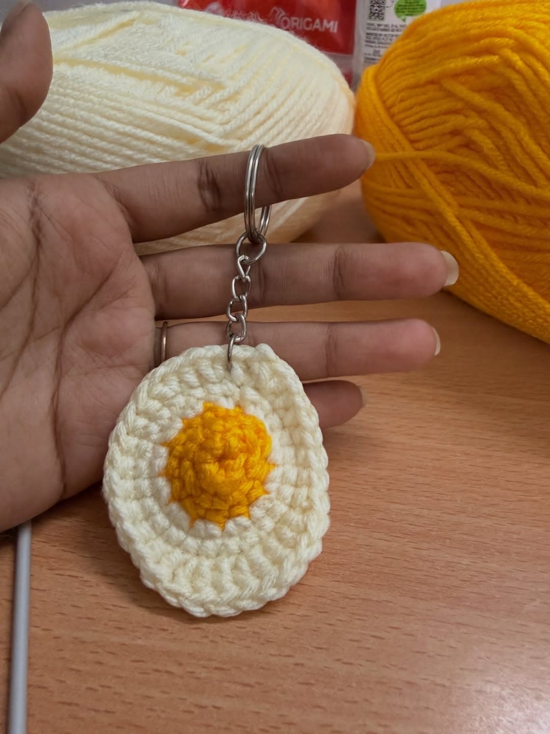 Fried Egg Keychain